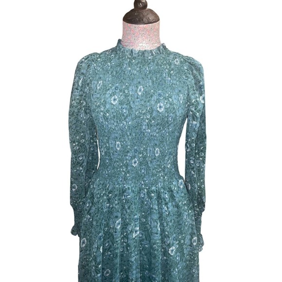 NWT Madewell Crinkle Georgette Lucie Tie Back Midi Dress Size XS - Picture 2 of 10